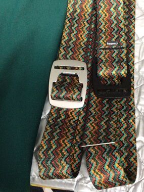 Multicolor Zigzag Woven Web Beltes belts are designed to be cut to size
